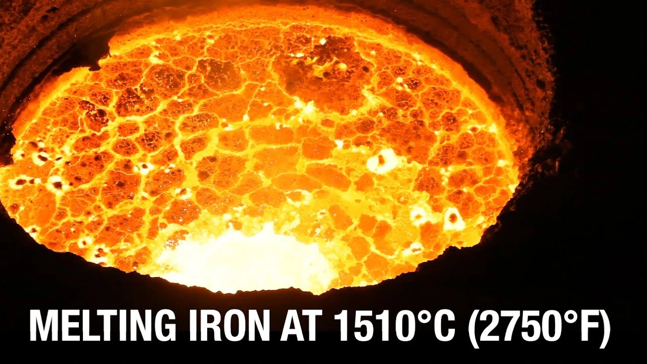 Most Satisfying: Melting Iron at 1510°C (2750°F)
